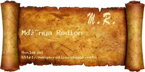 Mánya Rodion névjegykártya
